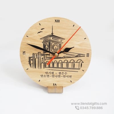 Đồng hồ gỗ khắc hình ảnh, đồng hồ gỗ khắc logo  làm quà tặng độc đáo - 20