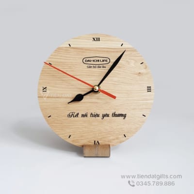 Đồng hồ gỗ khắc hình ảnh, đồng hồ gỗ khắc logo  làm quà tặng độc đáo - 31