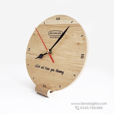Đồng hồ gỗ khắc hình ảnh, đồng hồ gỗ khắc logo  làm quà tặng độc đáo - 30