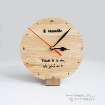 Đồng hồ gỗ khắc hình ảnh, đồng hồ gỗ khắc logo  làm quà tặng độc đáo - 29
